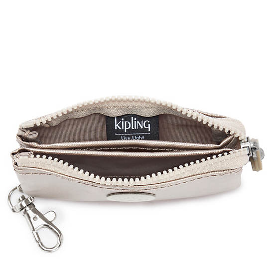 Kipling Creativity Mini Pouch Metallic Keychain Taske Beige | DK 2103QM